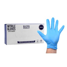 hBARSCI Nitrile Disposable Gloves, 100/Box - X-Large - Latex Free, Powder Free - Nonsterile - Blue