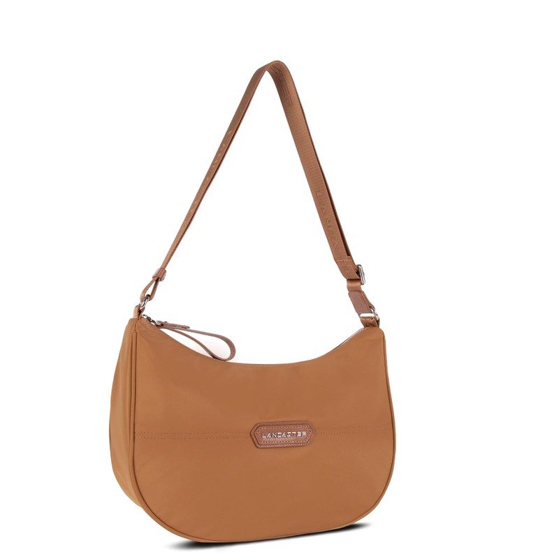 LANCASTER Basic Premium Hobo Bag, camel