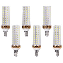 E12 Small Edison LED Bulb 20W Candelabra Bulb E12 Corn Decorative Light 180W Equivalent for Home Lighting, Pendant Light, Ceiling Fan, Candle Lamp, 4000K Neutral Light, AC85-265V, Not Dimmable, 6 Pack