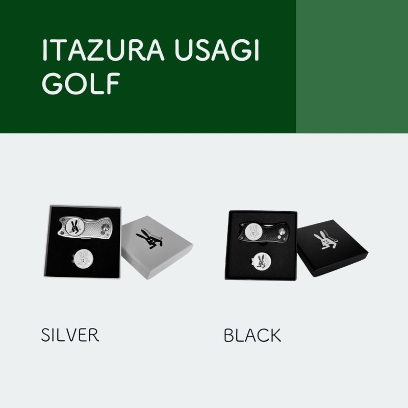 ITAZURA USAGI Golf Golf Marker & Green Fork (Silver) Competition