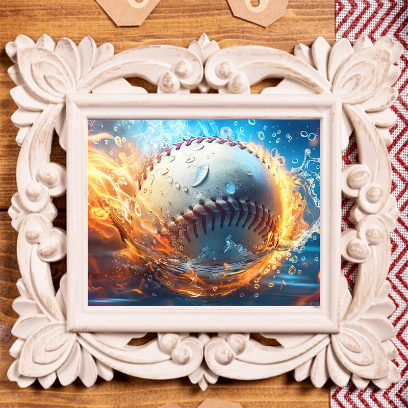 VNUIEHG Abstract Baseball Paint by Numbers Kits with Brushes and