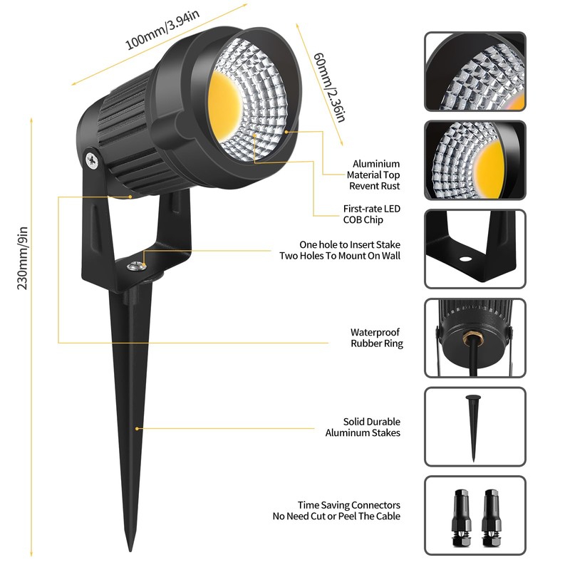Komalela 12W LED Landscape Lights Low Voltage, 3000K Warm White