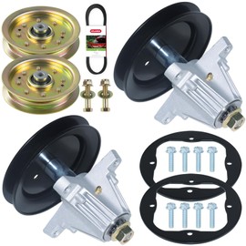 GELASKA 2 Pack 918-04822B Spindle with 756-04129 Pulley 954-04060C Belt Replaces 618-04822A, 918-04822, 918-04822A, 918-04889A, 918-04950 for MTD LT2000 LT1500 LT4200 R1000 T1000 M1642 MZ210 Tractors