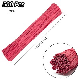Red Plastic Twist Ties Bulk, 6 Inch Reusable Twist Ties Garden Ties for Plants, 500 Pcs Metallic Twist Ties for Bread Bags, Vines and Wrapping Cords, Christmas Decor