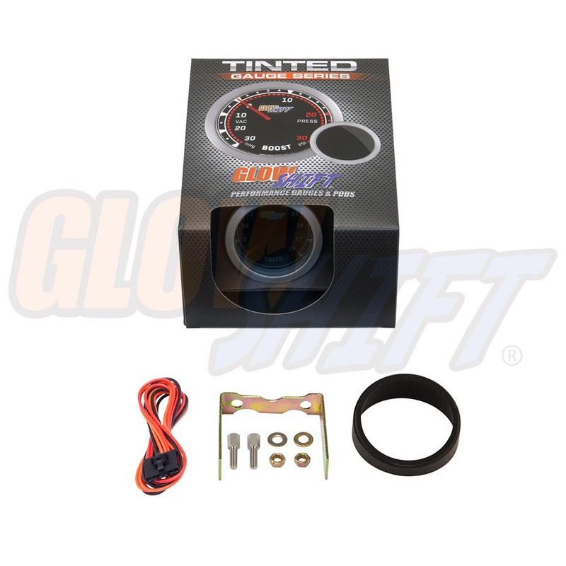 GlowShift Tinted Series Volt Voltmeter Gauge - Reads Battery Voltage