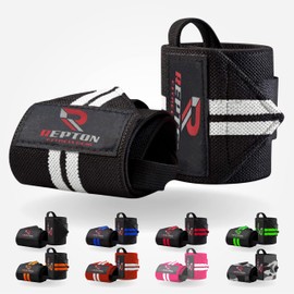 Weightlifting Wrist Wraps - Professional Grade with Thumb Loops - Wrist Support Braces - Men & Women - Weight Lifting, Crossfit, Powerlifting, Strength Training Straps (Black & White, 13)