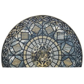 CHICHIC Entrance Door Mat Large 18 x 30 Inch Entry Way Doormat Front Door Rugs Outdoors Heavy Duty Welcome Mat Non Slip Rubber Back Low Profile for Garage, Patio, High Traffic Area, Blue