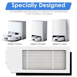 (4 Pack) N20 Plus Replacement HEPA Filters Compatible With ECOVACS DEEBOT N20 Plus/ N20 Pro Plus/ X1 Omni/ T10/ T10 Plus/ T10 Turbo/ T10 Omni Robot Vacuum Cleaner, Filters Accessories Kit, Filter Kit