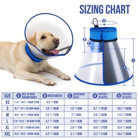 Soft Dog Cone Collar for Dogs After Surgery,Comfy Pet Collar Cone for Recovery, Adjustable Neck Recovery Collar for Pets, E-Collar for Dogs, Protective Head Cone for Dog Prevent Licking(Blue, XXL)