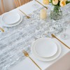 CHUQING Table Runner Chiffon White Table Decoration Birthday Elegant White