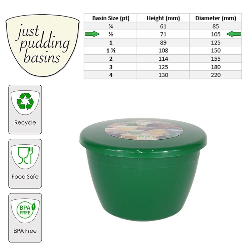 Just Pudding Basins 6 Pack of 1 Pint Plastic Pudding