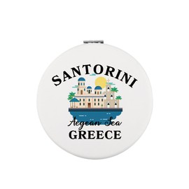 Zuo Bao Greece Travel Souvenir Makeup Mirror Greek Island Gift Santorini Greece Mirror Greece Lover Gift (Santorini)