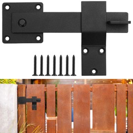 6'' Farm Flip Fence Gate Latch, Barn Door Latch, Door Latch Hardware for Wooden Fence, Shed Door, Outdoor Gate, Rustic Gate Lock, Black