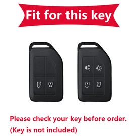 KUNIO Truck Key Case fit for Cargo 555 Truck FH16 FM FH EVRO 6 Truck Protection Metal Housing Key Cover Key Case Key Fob, 4 buttons, black, 4 Tasten