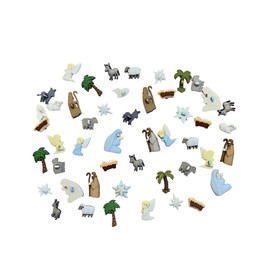 Buttons Galore 50 Piece Nativity Christmas Novelty Buttons Assortment for Sewing and Crafts