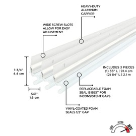 M-D Building Products 91850 All Season Door Jamb Kit for Doors up to 36in x 84in (White) | Compression Weatherstrip with Aluminum Stop Door Jamb Kit with Screws