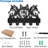 AIENAI Wolf Design Wall Mount Key Holder, 5 Metal Hooks,
