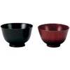 Toide Lacquerware Soup Bowl, Black & Vermilion, Diameter 4.5 inches