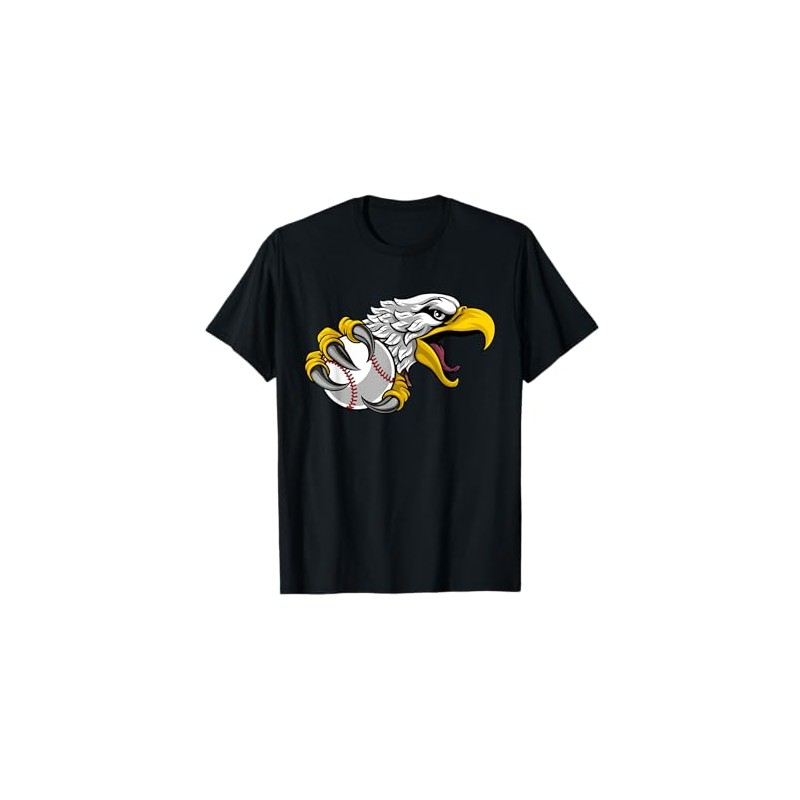 Eagle Hawk Baseball Ball Cartoon Character T-Shirt