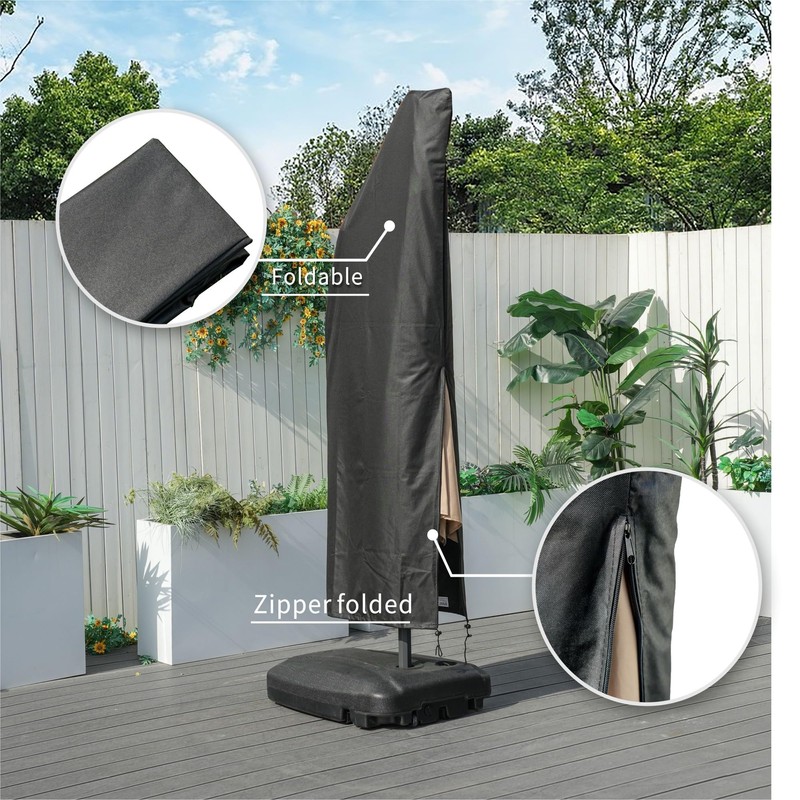 Umbrella Cover for Protective Storage 9-11' Ft Hanging Umbrella Offset