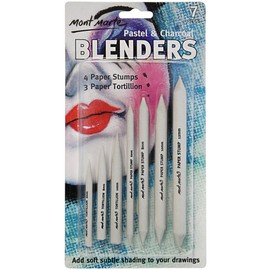 Mont Marte Blending Stumps & Tortillions Set – 7 Pieces – Paper Stumps for Blending of Drawings with Graphite, Charcoal and Pastel – Ideal Drawing Aid