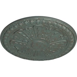Ekena Millwork CM18RA2CBC Raymond Ceiling Medallion, 18"OD x 1 1/4"P (Fits Canopies up to 5 3/8"), Hand-Painted Cloud Burst Crackle