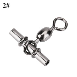 Alomejor 5 Types 20pcs Fishing Swivels Connector Copper Fishing Crimp Swivel Cross line Crane Swivel T shape Barrel Snap Hook Line Connector (2#)