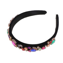 HEALLILY Breites Strass-Diamanten-Edelstein-Stirnband - Kopfbedeckung Kopfbedeckung Zubehör