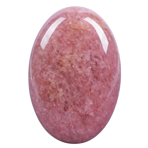 Lovionus89 Strawberry Quartz Polished Stones, Oval Palm Pocket Healing Crystal Massage Spa Energy Stone