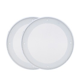 2PCS 5inch Mesh Protective Cover Sound Cover Speaker Loudspeaker Cover Decoration(White White)