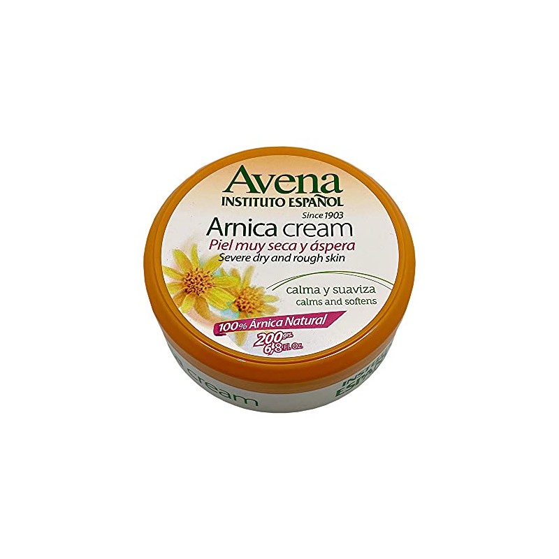 Avena Arnica Cream. Moisturizes, Soothes, Softens and Protects Severely Dry