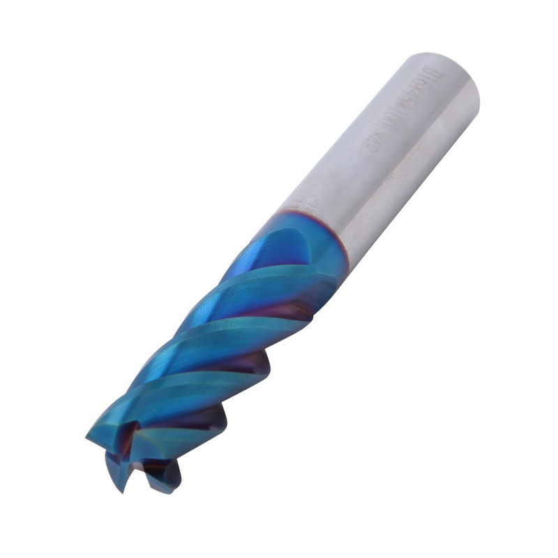 NanO Coated HRC65° Milling Cutter Tungsten Steel 4 Flutes Flat