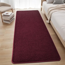 Nuttumico 2x6 Feet Rug Runners for Hallways, Burgundy Area Rugs for Bedroom Living Room, Red Washable Non-Slip Entryway Carpets for Kitchen Kids Room Home Decor, Soft Modern Indoor Throw Rugs
