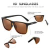 DUBERY Retro Square Polarized Sunglasses for Men Women UV400 Protection