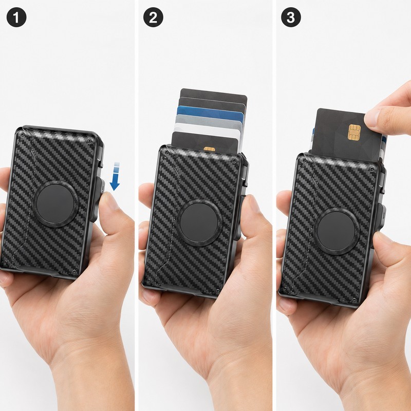 RFID Blocking Carbon Fiber Wallet for Cards and Cash -