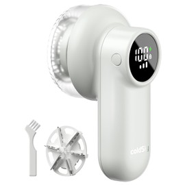 coldSky Rechargeable Fabric Shaver, Lint Shaver with Digital Display, Sweater Shaver with 6-Leaf Blades and Safety Lock, 3-Speeds Defuzzer Remove Fuzz, Pills from Clothes, Furniture, Sofa, Light Grey