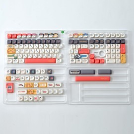 PBT Keycaps 151 Keys MOA Profile Cute Japanese Anime Theme Keycaps Set for Mechanical Keyboard, Compatible with ANSI, 60%, 65%, 75%, TKL, Full-Sized Layout