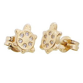 I Be, Turtle Stud Earrings In 14 K Gold, 6 MM, 35585160901P
