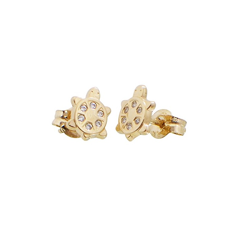 I Be, Turtle Stud Earrings In 14 K Gold, 6