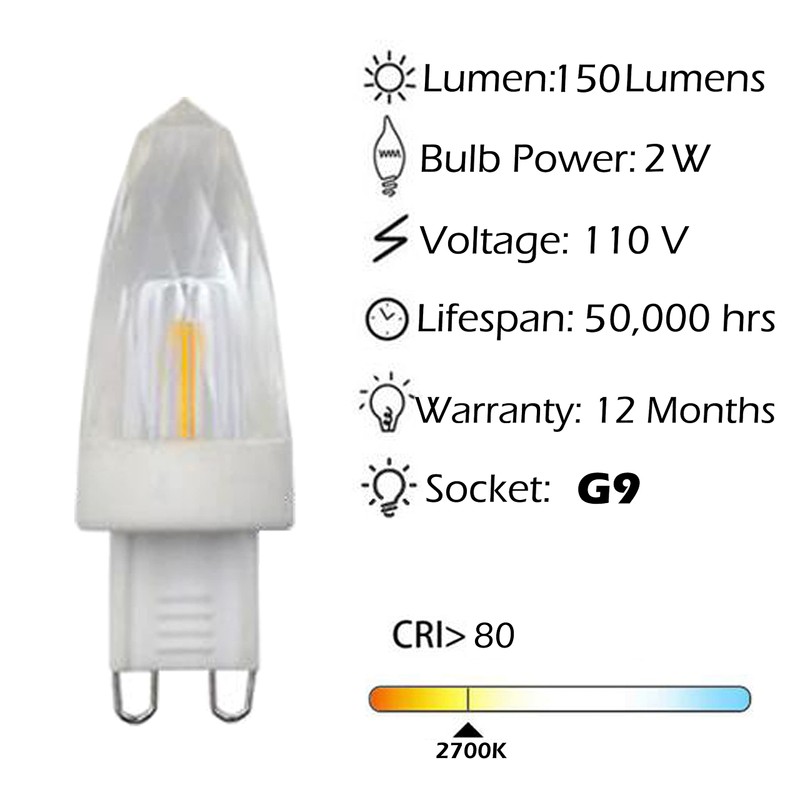 Edearkar G9 LED Bulbs Base Light Bulbs 1W AC110V Dimmable