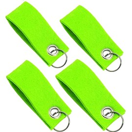 Libetui Felt Key Fob Set Key Ring with Pendant Made of Felt Lanyard Felt Pendant Can Be Written On Durable, light green