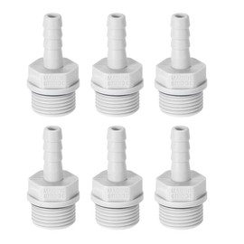 sourcing map PVC Hose Connector, 6 mm or 15/64 Inch with Barb x 3/8 Inch G Plug, Pipe, Hose Nozzle, Water Connection Extension, Pack of 6