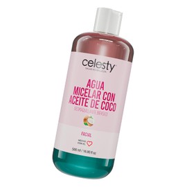 CELESTY | Agua Micelar con Aceite de Coco | Skin Care Limpiador Facial - Desmaquillante | Llevala en tu Cosmetiquera para Maquillaje | Skincare - Hidratante Facial Piel Grasa y Todo tipo de Piel