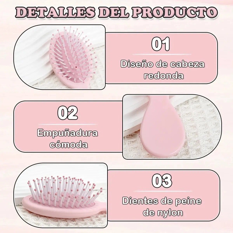 10 Mini Cepillos Peines Cabello De Peluquer Para Desenredar