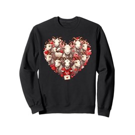 Funny Goat Heart Valentine Goat Womens Mens Kids Sweatshirt