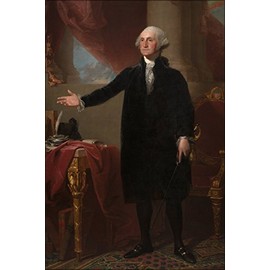 History Galore 24"x36" Gallery Poster, Gilbert Stuart George Washington Lansdowne Portrait