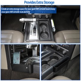 Gear Shift Organizer Tray Fit for Hummer H2 2003-2009, Center Console Shifter Storage Box, ABS Storage Tray, Create Extra Storage Space for Driver and Passenger (Fit for H2)