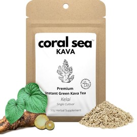 Volcano Island’s Secret - Kelai Instant Kava Powder from Vanuatu - Stress Release & Mood Support - 25 Servings Easy Mix 30:1 Noble Kava Juice Extract