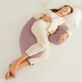 COZYREST Pregnancy Pillow for Sleeping, H-Shaped Full Body Maternity Pillow, Cooling & Buttery Soft Sustainable Tencel Lyocell with Removable & Washable Cover, Multi-Functional Comfort, Purple