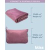 Bliss Faille Travel Pillow Blanket - 2-in-1 Lightweight Compact Airplane